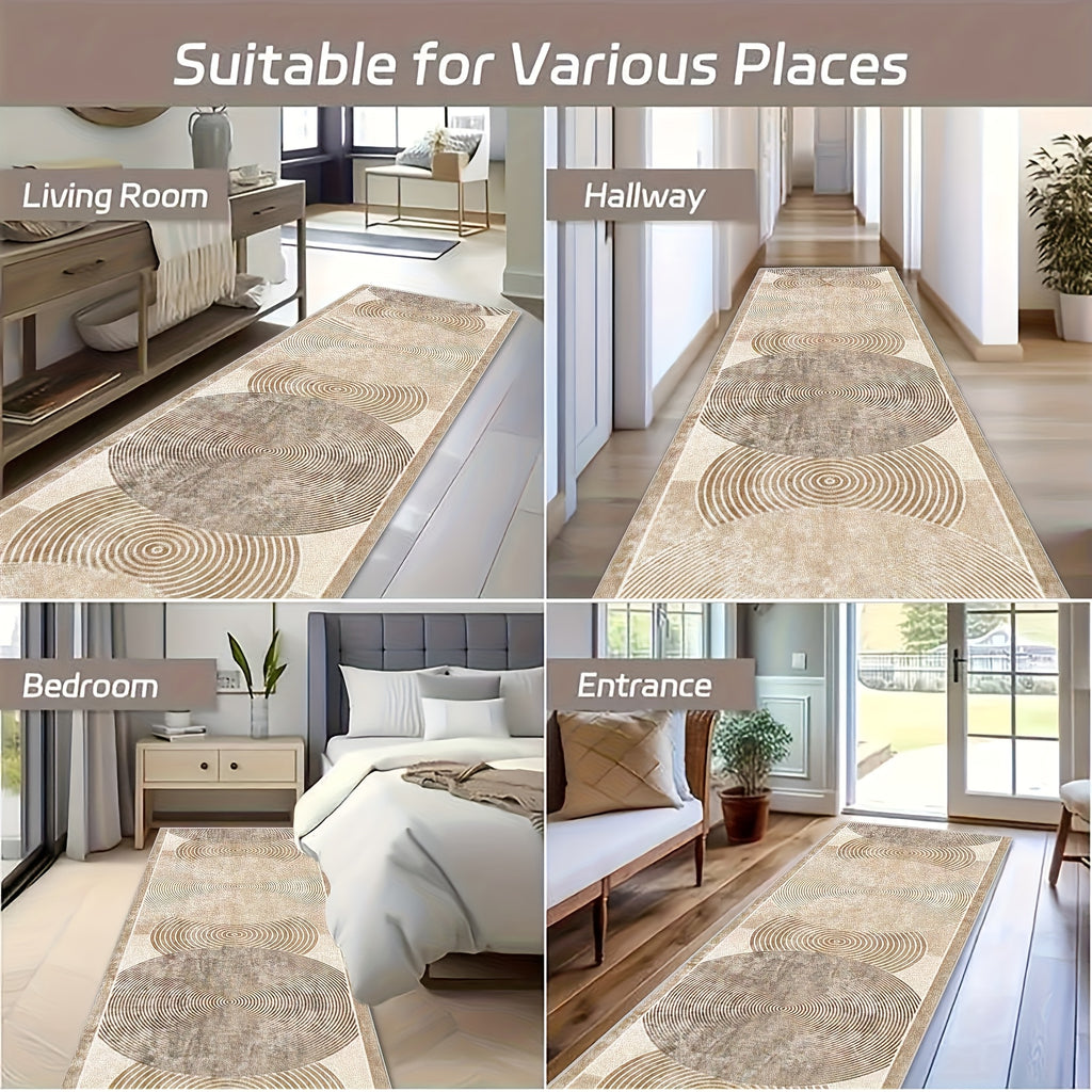 One Modern Area Rug Available In Beige/grey/black/brown, with Non-slip Backing And Machine-washable Design. Perfect for Indoor/outdoor Use In Hallways, Kitchens, Living Rooms, And Patios. Complements Both Modern And Traditional Home Or Office Decor