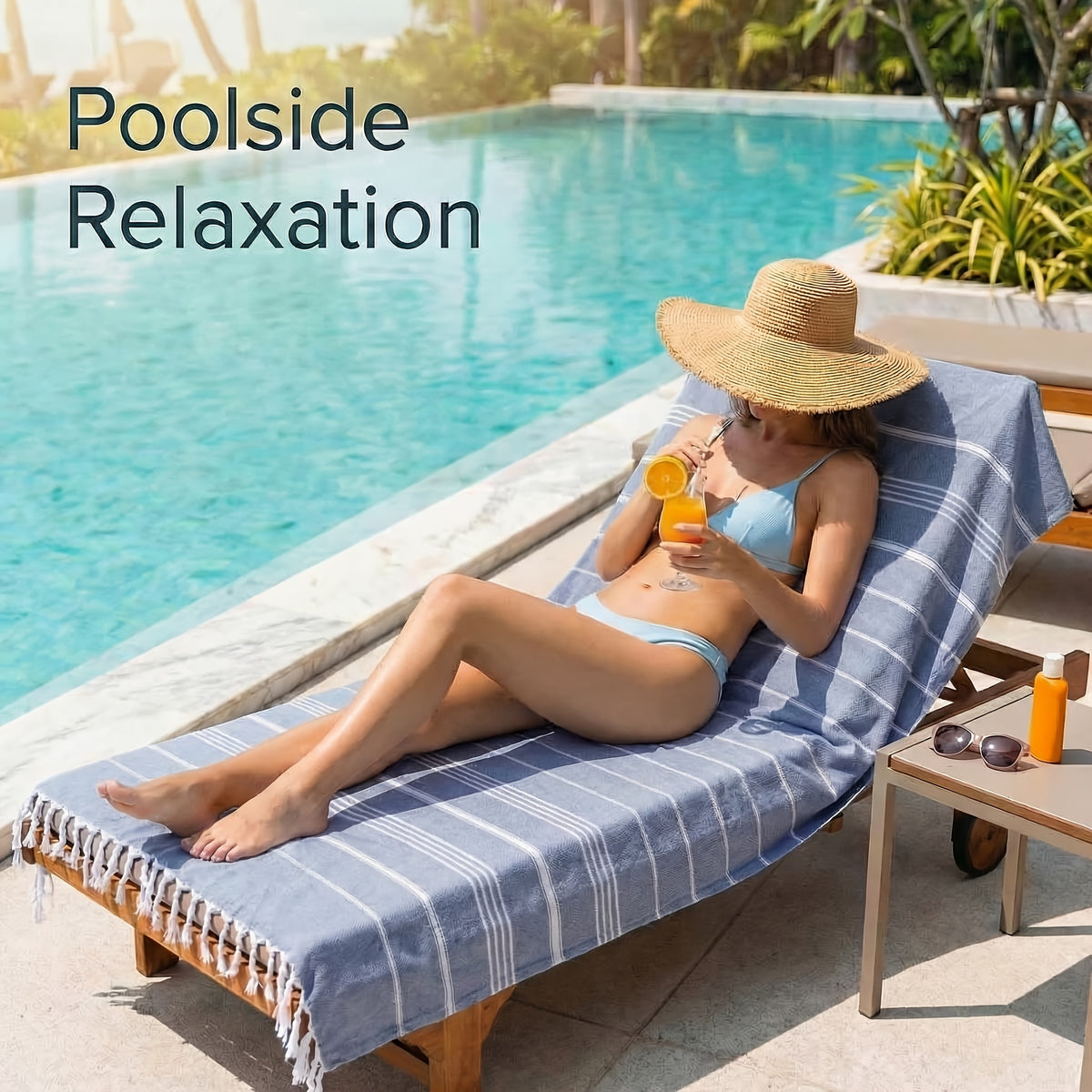 1pc Classic Series Durable And Shrink-Resistant Turkish Striped Beach Towel, Lightweight And Quick-Drying, Oversized at 90X180Cm/35. 5X71Inch, Suitable for Pools, Travel, And Outdoor Use, Soft And Sand-Resistant, Available in Various Colors