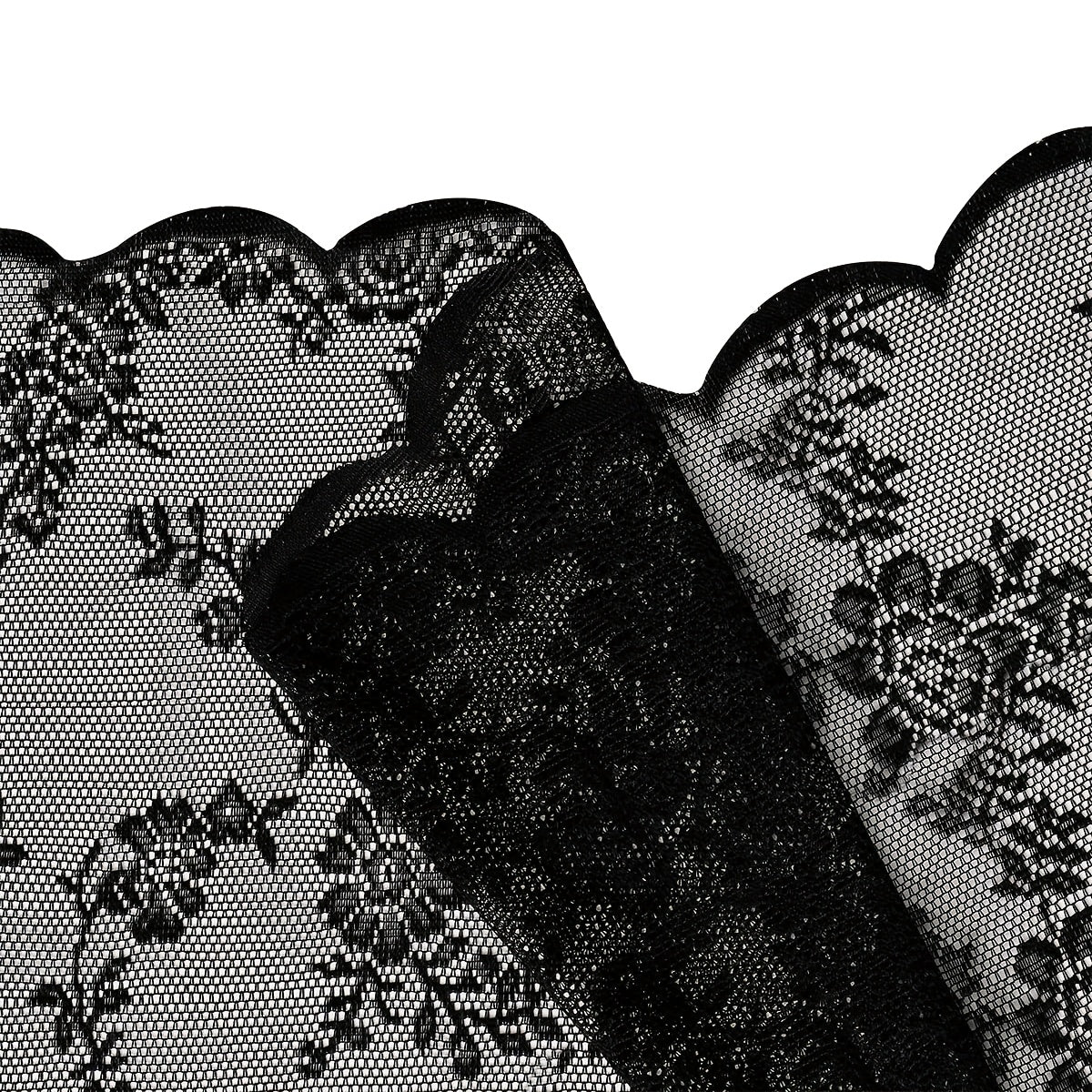 Romantic Pastoral Lace Sheer Curtain for Balcony and Office, Translucent Window Drapery with Floral Pattern, Machine Washable Polyester, Rod Pocket Design - 1pc