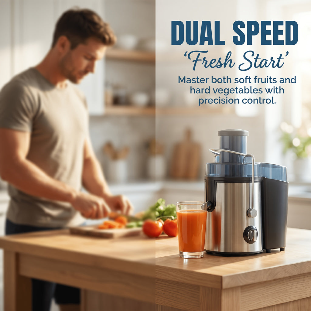 Fruit And Vegetable Centrifugal Juicer - 2-speed Adjustable Juicer with 3-inch Wide Feed Chute, Equipped with A 0.52-quart Juice Cup And A 54oz Pulp Container, Easy-to-clean Electric Juicer