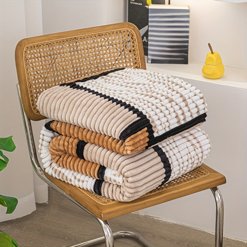1 Comfortable Plaid Print Blanket, Super Soft Blanket, Easy And Modern Design, Suitable for Single Lunch Break Leg Blanket, Summer Full Body Blanket, Universal for All Seasons, Multi-Purpose Blanket