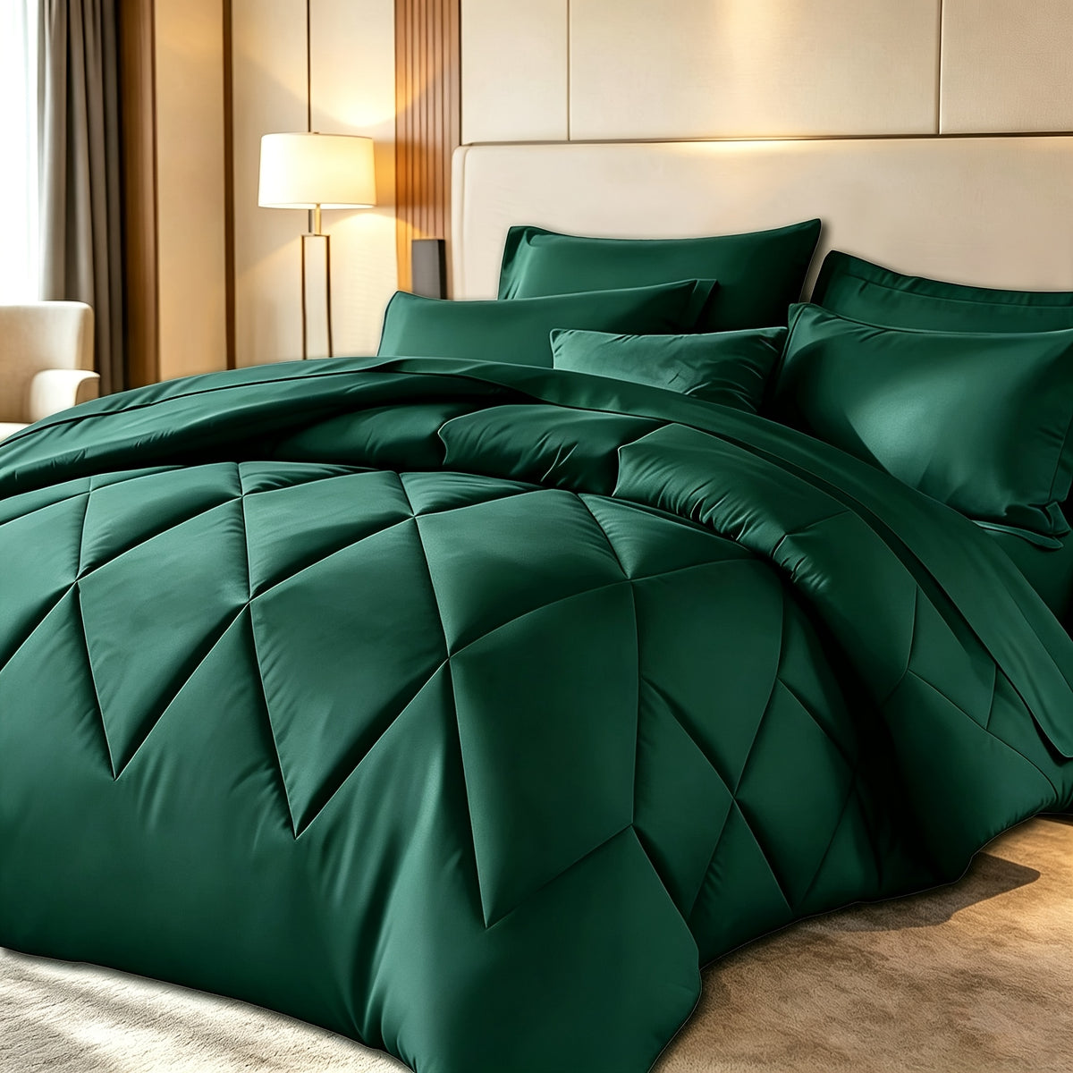 2/3pcs Solid Color Diamond Pattern Large And Extra-Large Bed Set Soft Comfortable And Lightweight Fabric Breathable Quilt Easy to Care Equipped with Quilts And Pillowcases Luxurious Quality And Ideal Gift, Random Color