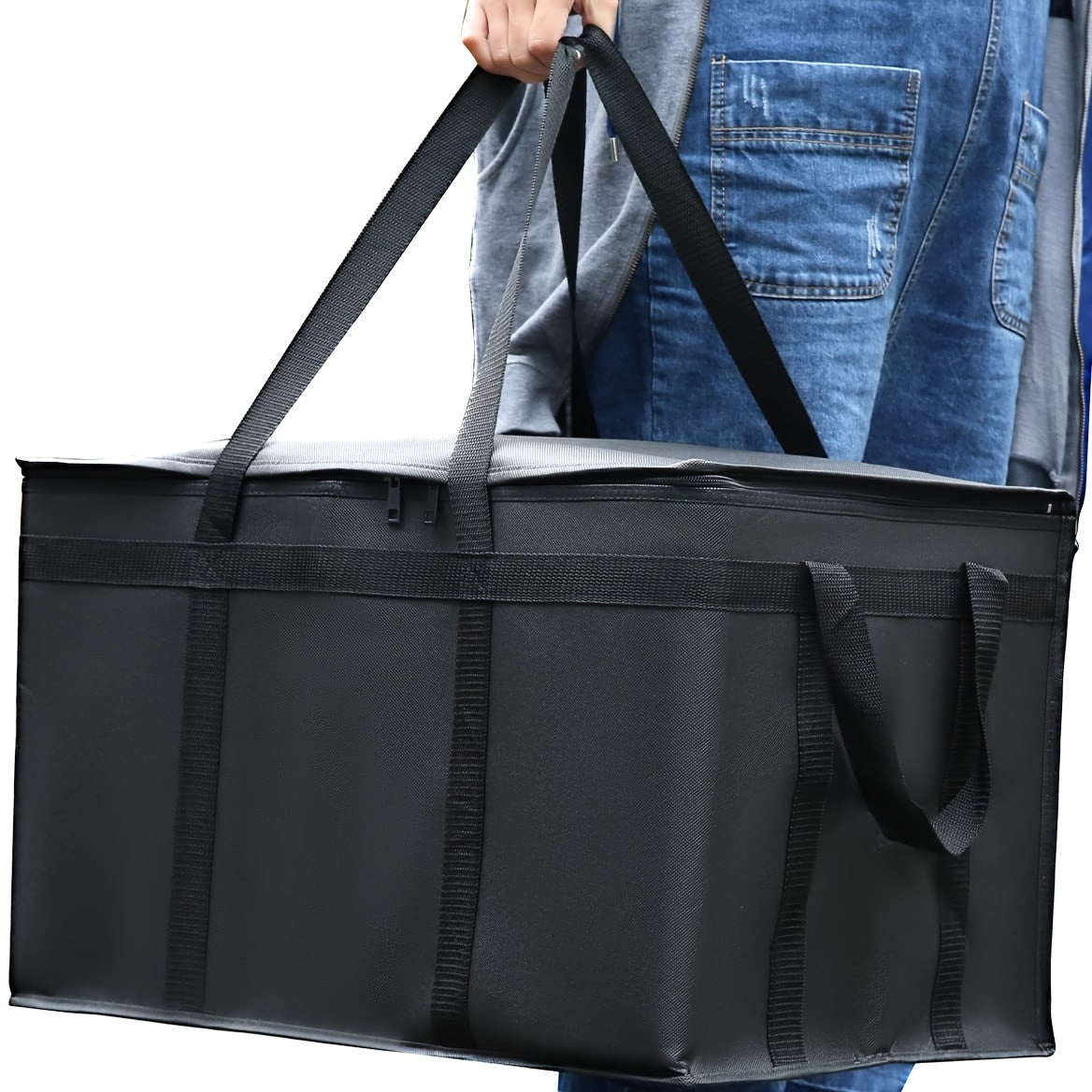1pc Insulated Food Delivery Bag for Pizza Delivery, Grocery- Cooler Bag, Food Warmers for Parties, Catering Supplies for Doordash, Thermal Bags for Cold And Hot Food Carrier