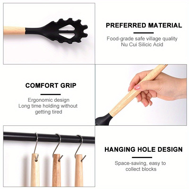 37/44pcs Complete Silicone Kitchen Cooking Utensil Set, Ultra Cost-Effective All-In-One Kitchen Gadgets, High Heat Resistant Non-Stick Cookware Tools, Dishwasher Safe, Ideal for Cooking Beginners And Kitchen Enthusiasts, Perfect Holiday Gift