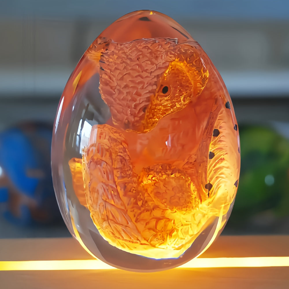 Transparent Resin Statue Dragon Egg Dinosaur Souvenir Craft Home Decor Birthday Christmas New Year Gifts