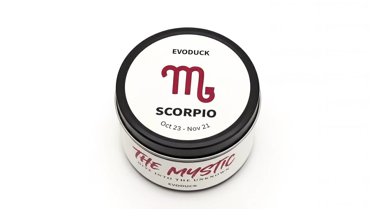 EVODUCK Scorpio Zodiac Candle with Hidden Pendant And Real Crystal Inside - Intense Scented Soy Wax for Late Night Reading Ambiance - Cool Valentine'S Day Birthday Present for Girlfriend Wife Women Lover - Spiritual Mystery Home Fragrance Gift