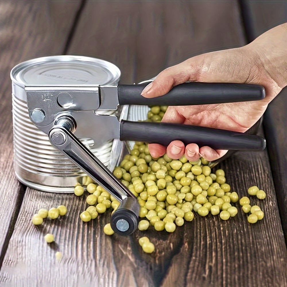 1pc, Manual Can Opener, Heavy-Duty Can Opener, Metal Structure with Extra Long Comfortable Handle, Easy-to-Use for large Knob, Suitable for Large Cans, for large Handheld Design