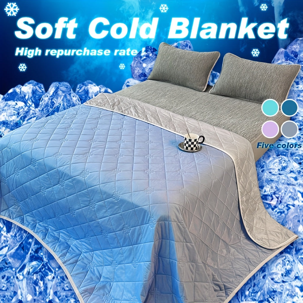 1pc Cooling Blanket, Hot Sleeper Extra Large 108*90 Inches Summer Cooling Blanket, Lightweight Air-cooled Comforter, Adult Heat Absorption Soft And Breathable Smooth Air Conditioner By Cool Breathable Moisture Absorption And Perspirat