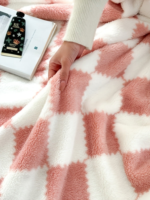 Double-sided Velvet Plaid Black And White Goods Pink And White, Super Soft And Comfortable Panda Velvet, Travel Blanket Suitable for Home Bedroom Sofa Blanket Can Be Machine Washed