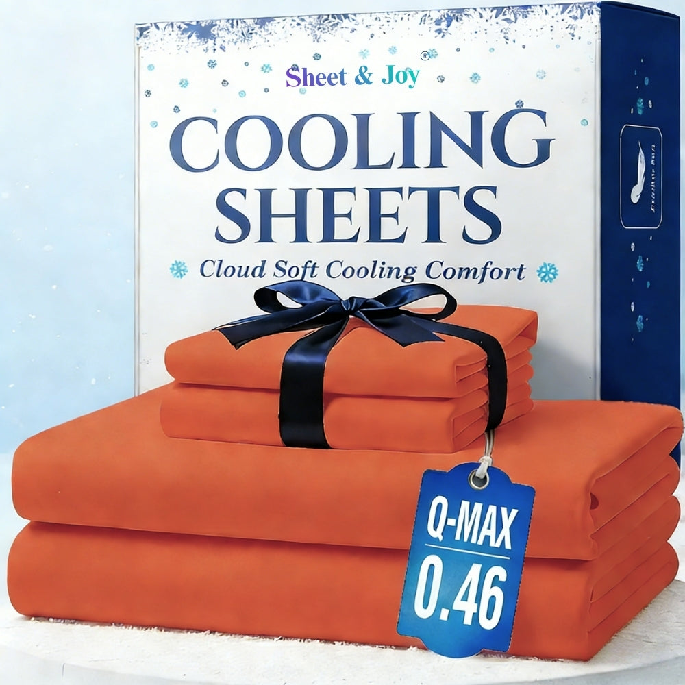 4pcs Cooling Bamboo Bed Sheet Set, 3000 TC Extra Deep Pocket 20 Inch Bed Sheet, Children Luxury Soft Hotel & Cooling Sheet Set for Hot Sleepers, Wrinkle & Shrink Resistant, Fitted Sheet+Flat Sheet+Pillowcases, Twin/ Full/ Queen/ King, Fast Delivery