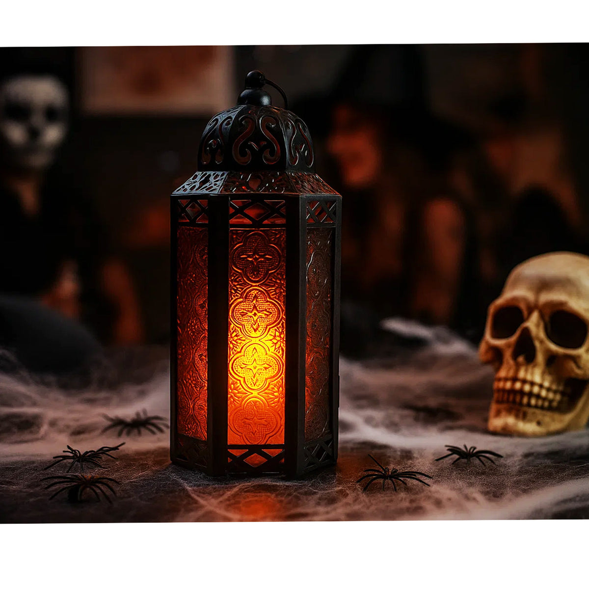 Decorative Moroccan Candle Lantern Holder, Medium, 10.5" Tall