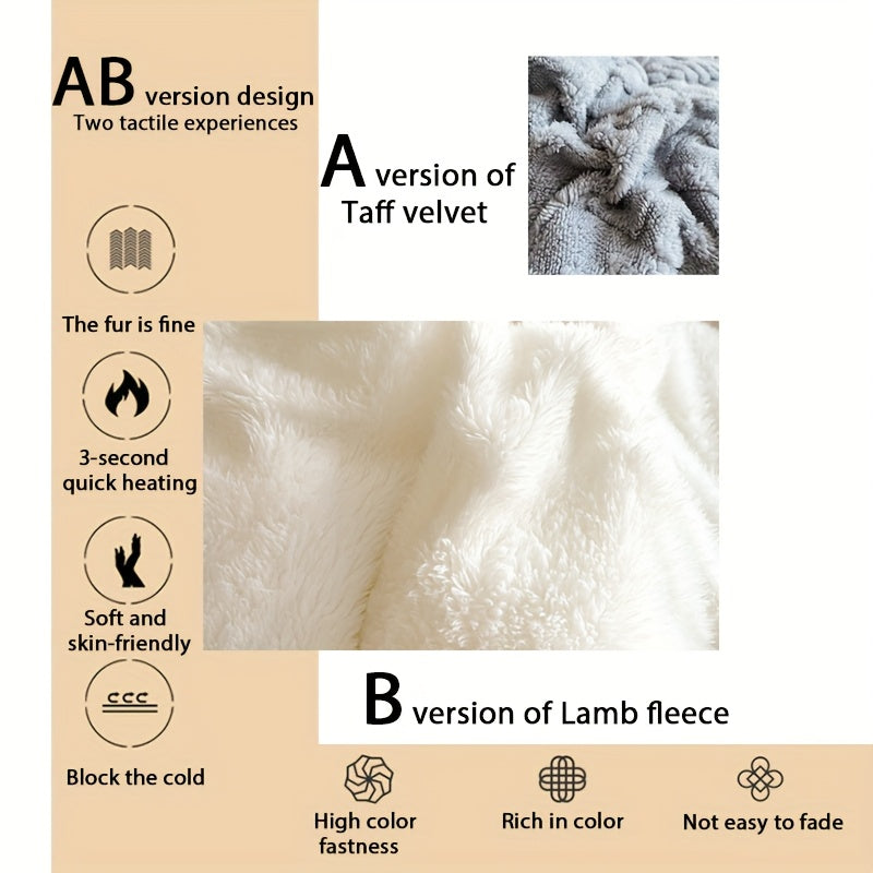 , A Piece Of High-quality Thickened Velvet Blanket, Soft100% Superfine Fiber Filling, Light Beige Soft Polyester Fabric, Suitable For Bedrooms And Hotel Rooms(Pillowcases Are Not Included), Winter Warmth Blanket, Soft And Thick Blanket