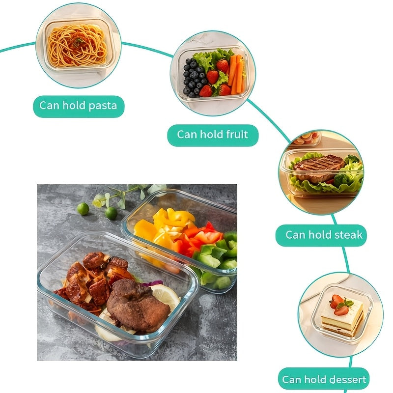 16pcs Airtight Glass Food Storage Containers, Outdoor Picnic, Lunch Box, Microwave, Oven Safe - Perfect For Salad, Fruit, Vegetables And Sandwiches, Lunch Box | Airtight Storage | Durable Glass, Food Storage Containers (8 Lids + 8 Containers)