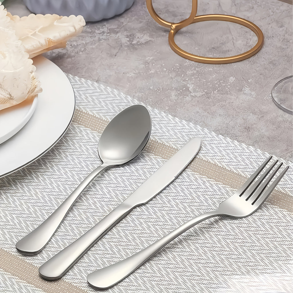 60/20pcs Stainless Steel Silverware Set - Heavy Duty Commercial Silverware for Restaurants, Weddings & Home | Dishwasher Safe, Rust-Proof, Non-Toxic | Bulk Kitchen Tableware with Gift Box The Best Gifts for Thanksgiving And Christmas