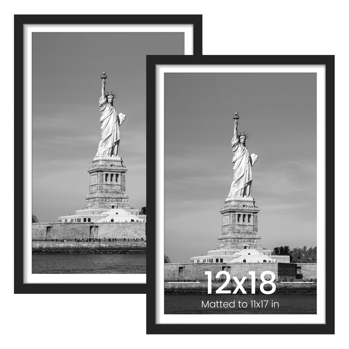 12X18/16X24 Picture Frame, Display Pictures 14X20 with Mat Or 16 X 24 Without Mat, Wall Hanging Poster Frames, Black