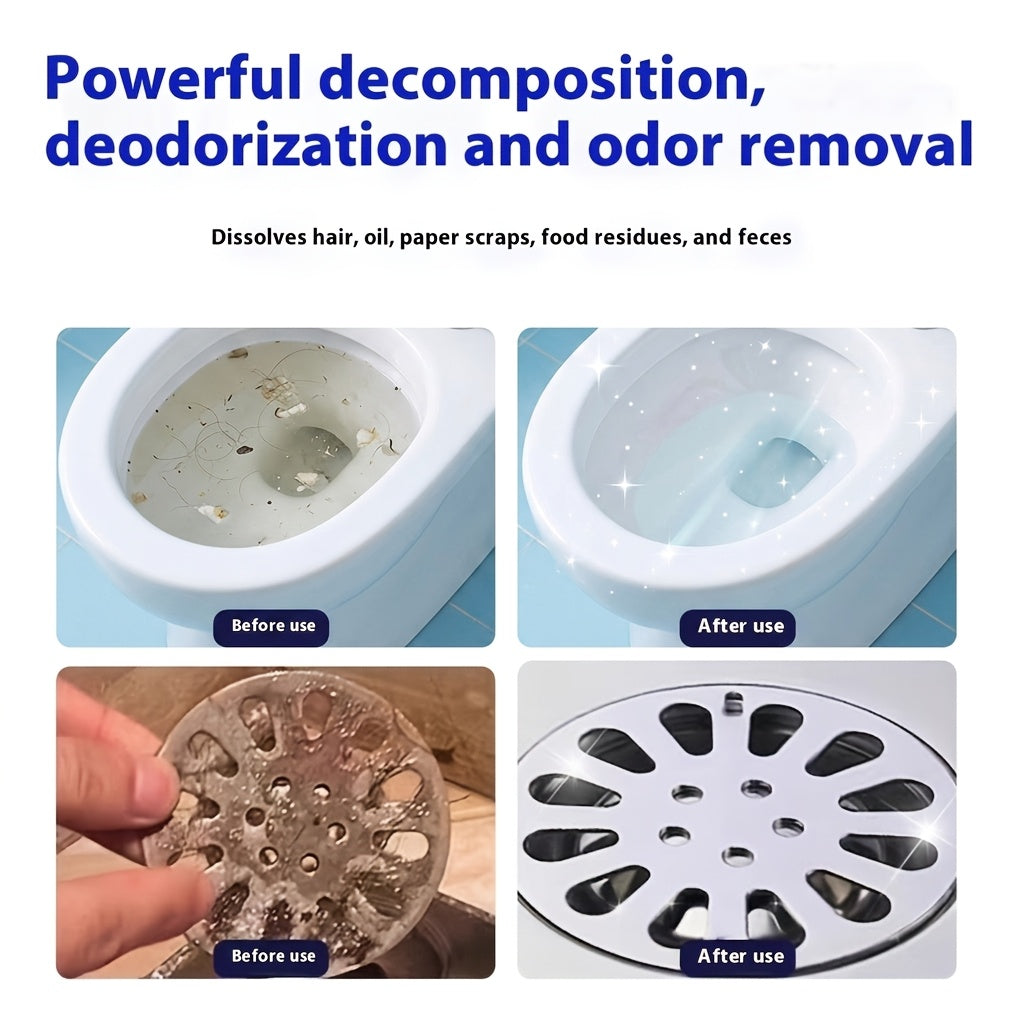 1pc/2pcs/4pcs/6pcs Powerful Drain Cleaner Powder, Pipe Unclogging Solution For Kitchen & Bathroom, Quickly Dissolves Hair & Grease, Deodorizes And Prevents Blockages