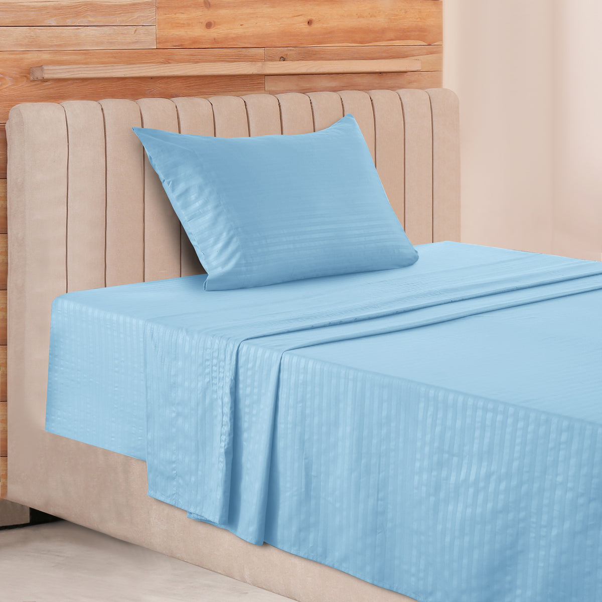 Lux Decor 4/3 Pieces Striped Bed Sheets Set - Hotel Luxury Sheets, Deep Pocket Up to 16 Inches, Extra Soft, Breathable Cooling Sheet & Pillowcases, Easy To Fit, Wrinkle Free, Fade & Stain Resistant Bedding Set