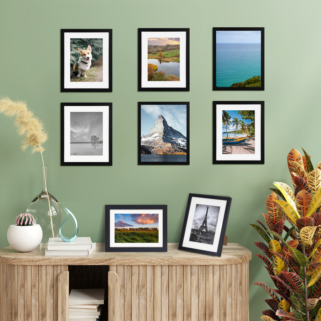 24 Pcs Picture Frame, Made of Sturdy Frame for 4x6in or 5x7in or 8x10in, Wall and Tabletop Display Thin Border Photo Frames for Home Decor, Black