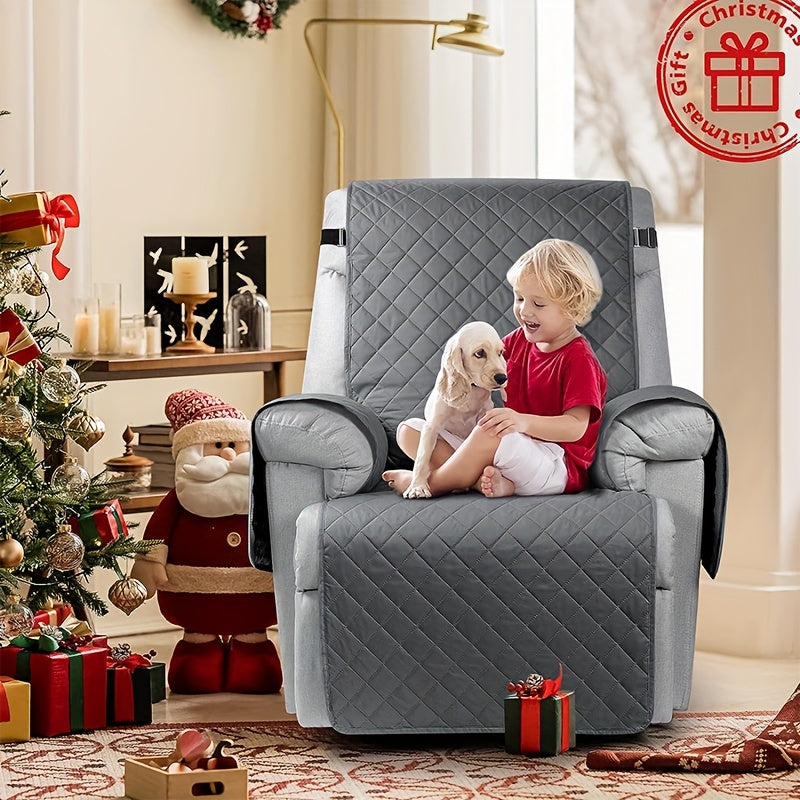 1pc Recliner Sofa Cover, Non-Slip Armchair Protective Slipcover, 100% Polyester, Quilted Design, Machine Washable, Fits Single-Seat Sofas, Modern Style, Mixed Colors, Ideal for Bedroom, Office, Living Room, Home Decor, Sofa Protection Cover | Quilted Text