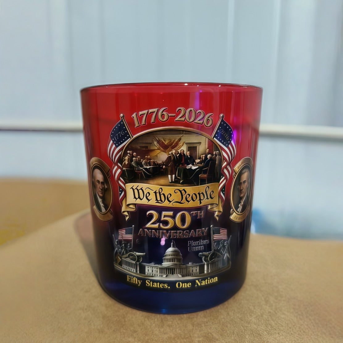 250th Anniversary Edition Whiskey Glasses, Set Of 2, 10 Ounces. Oval-shaped, Reusable, Multifunctional, Perfect for Celebrations. An Excellent Gift for The Elderly, Friends, And Partners