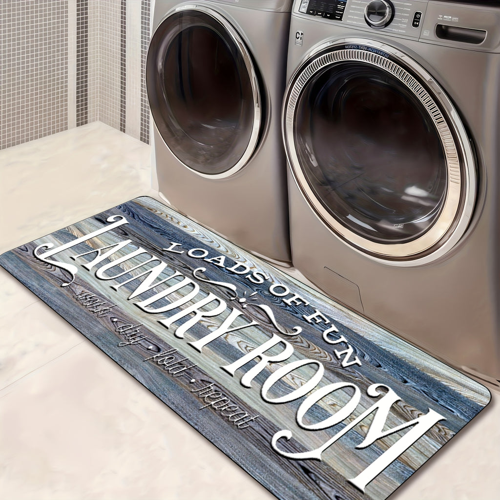 Non-slip Washable Laundry Room Runner Mat,Home Decor Floor Mat,Laundry Mat Home Decor,Laundry Room Accessories-Machine Washable Mat with Laundry-Themed Phrases
