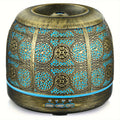 Metal Essential Oil Diffuser, 500ml Golden Bronze Decorative Aroma Mist Maker with Night Light, 1H 3H 6H Timer and Waterless Auto Shutoff for Home Office