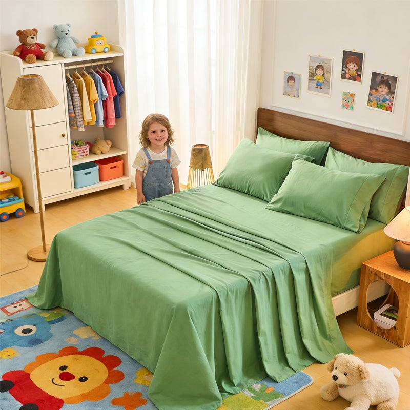 [Deep Sleep] 4/6pcs Bamboo Bed Sheet Set, Luxury Soft & Cooling Sheet Set For Hot Sleepers, 5 Star Hotel Experience Bed)Child Sheets Sets Deep Pocket Up To 16"Breathable Bedding For Room, Hotel 2200TC Bedding Sheets Queen Bed Sheets W/ Random Color