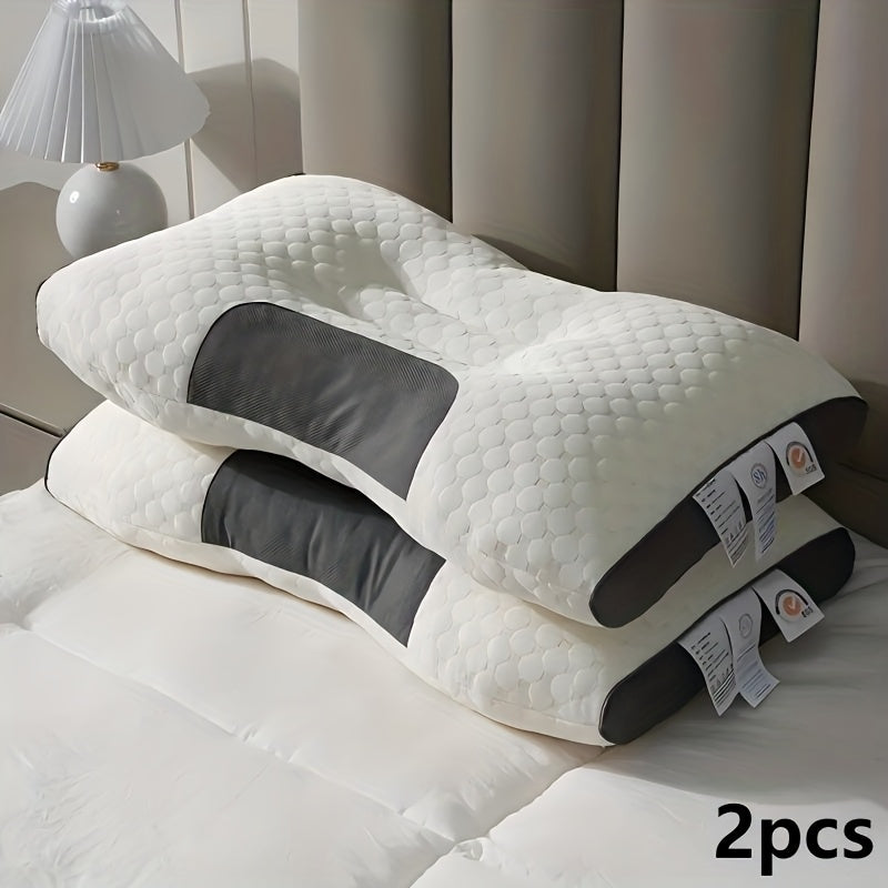 2pcs/4pcsSoft Neck Couple Pillow - Adjustable Ergonomic, Removable High-quality Pillow Core, Provides Deep Sleep Neck, No Collapse, Machine Washable
