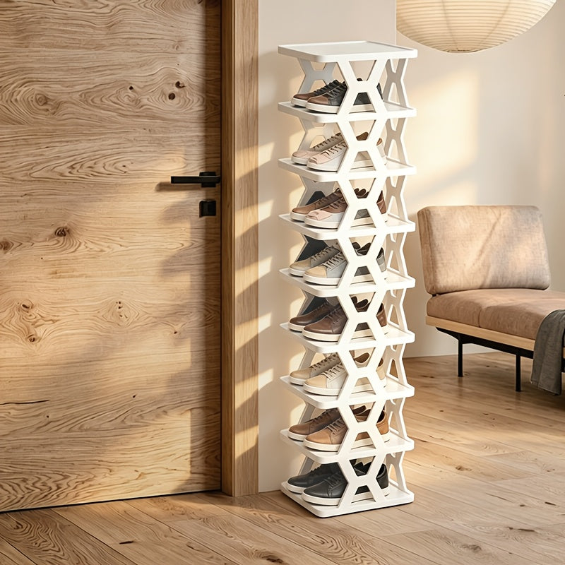 1pc Removable 4/6/9 Tier Shoe Rack, Space Saving Folding Shoe Rack for Home And Dormitory, Hallway, Living Room - Separate Narrow Shoe Rack for Indoor Doorway Storage. Holds Keys, Small Photo Frames, Etc.