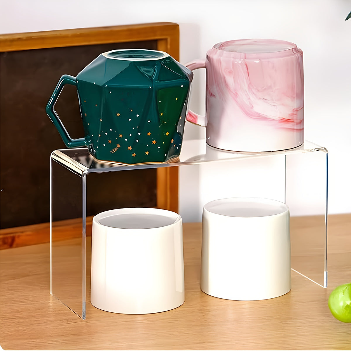 TOMNK Acrylic Risers for Display, Different Sizes Available, Clear Acrylic Riser Display Stands, Acrylic Display Risers for Show Funko Pop Figures, Cupcake, Jewelry, Perfume And More, for Halloween And Christmas