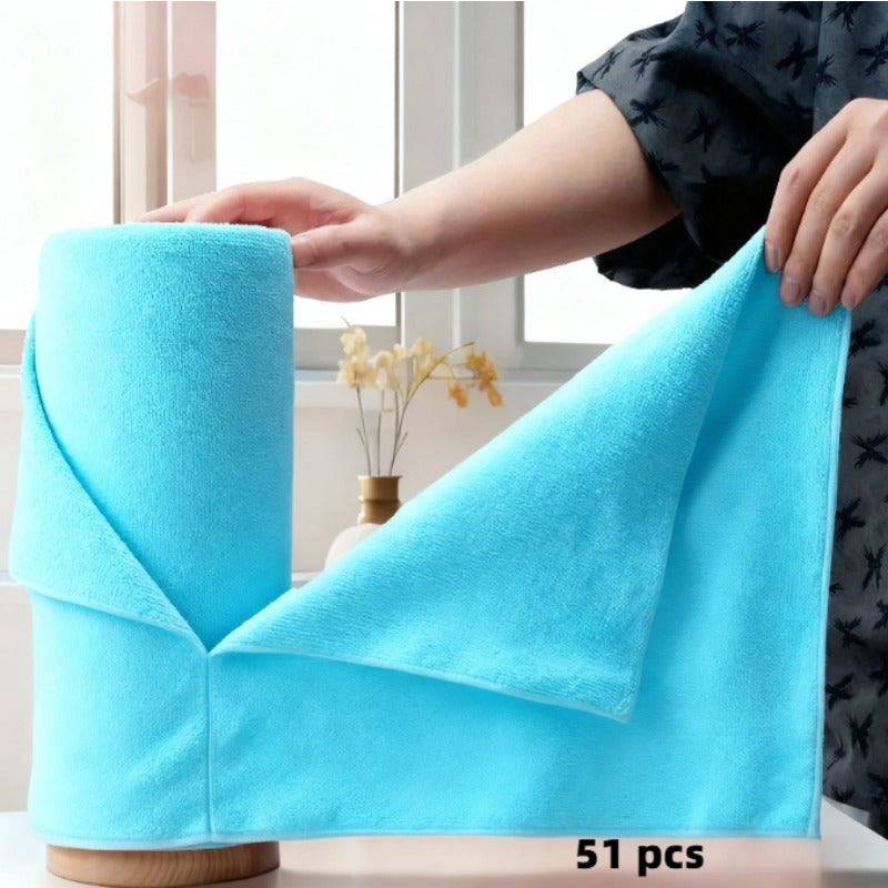 31/51pcs Reusable Microfiber Towels, Tearable Cleaning Wipes, Disposable Napkins, Household Kitchen Rolls, Dish Cloth Replacement, Multi-functional Absorbent Kitchen Rags, Kitchen Supplies, Cleaning Tools
