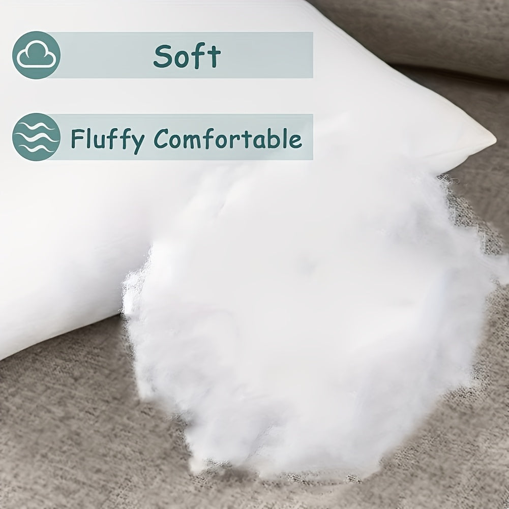 1/2/4 Pack Hypoallergenic New Fiber Cushion Filling Inserts, White Square Pillow Inserts For Sofa, Bed And Patio. Ideal For Bedroom, Office, Kitchen, Living Room Decor, Outdoor Camping And Spring & Summer Use. Perfect Mother'S Day Gift.