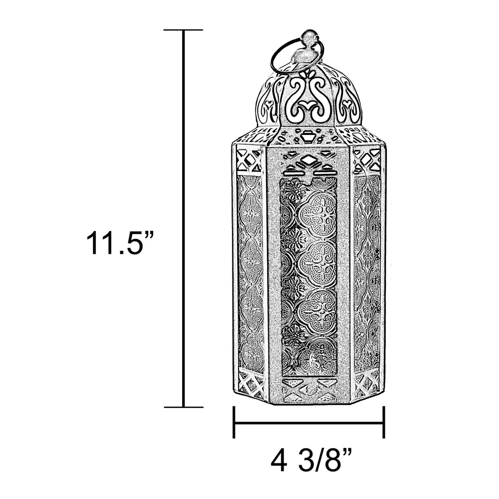Decorative Moroccan Candle Lantern Holder, Medium, 10.5" Tall