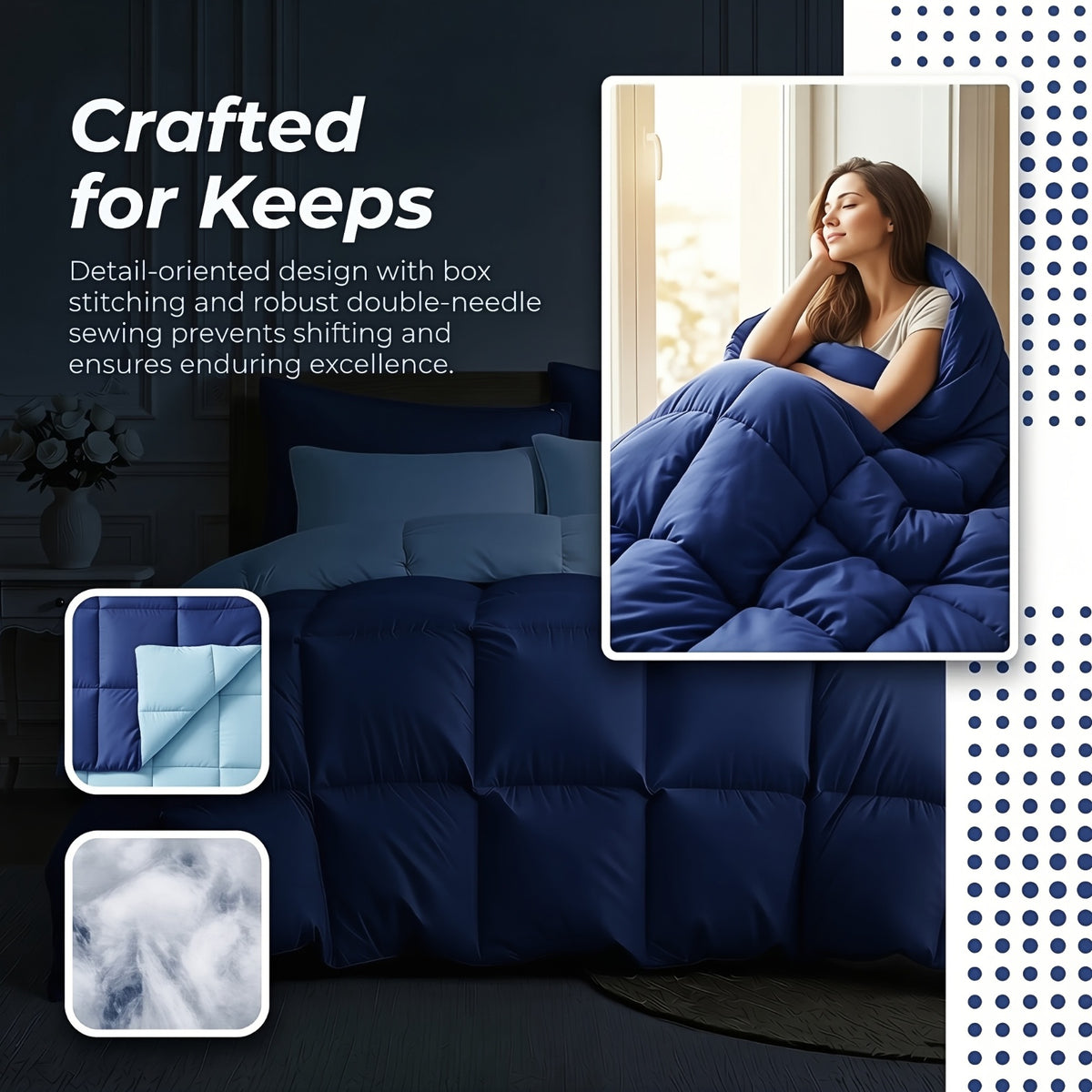 Solid Color Comforter Set with Diamond Quilting, 2 or 3 Piece Bedding with Pillow Shams in Twin, Queen and King Sizes for Bedroom and Guest Room
