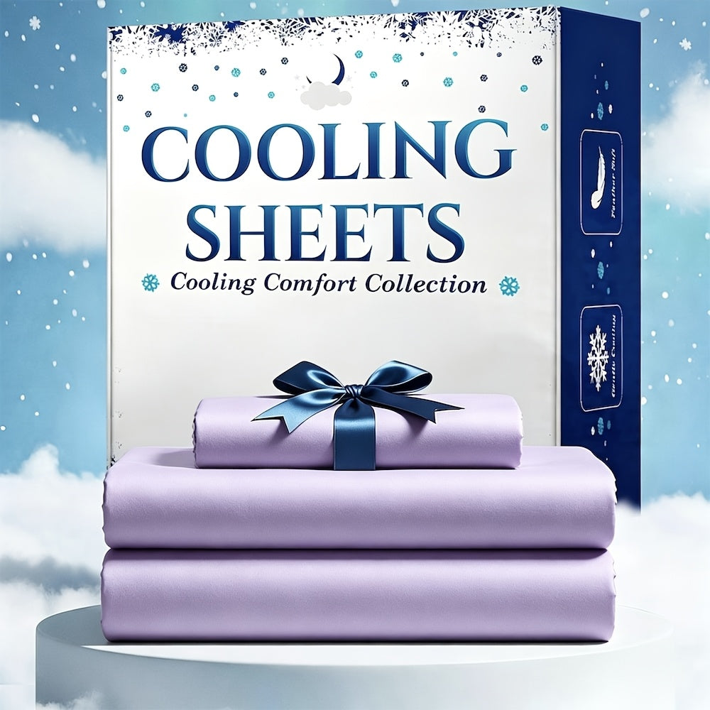 3/4pcs Bamboo Blend Cooling Bed Sheet Set - Kids Ultra Soft Breathable Sheets with Deep Pocket Fitted Sheet (18"-24" Height), Children, 2200 TC Cooling Fabric, Shrink & Wrinkle Resistant, for All-Season Comforter Fit, Hotel Luxury Christmas Gift