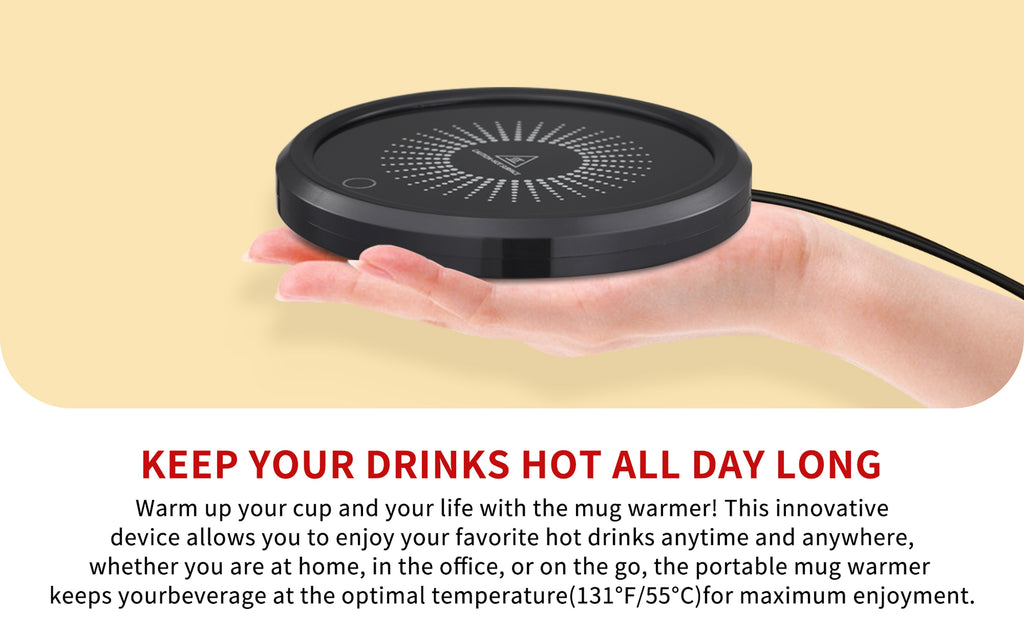 LALAYUAN Electric Mug Warmer, Fast Heating Coffee Cup Warmer with Temperature Control, 110V US Plug, Plug Powered Beverage Heater, with Desk, for Coffee Lovers, Coffee, Milk, Tea, Candle Wax Gift