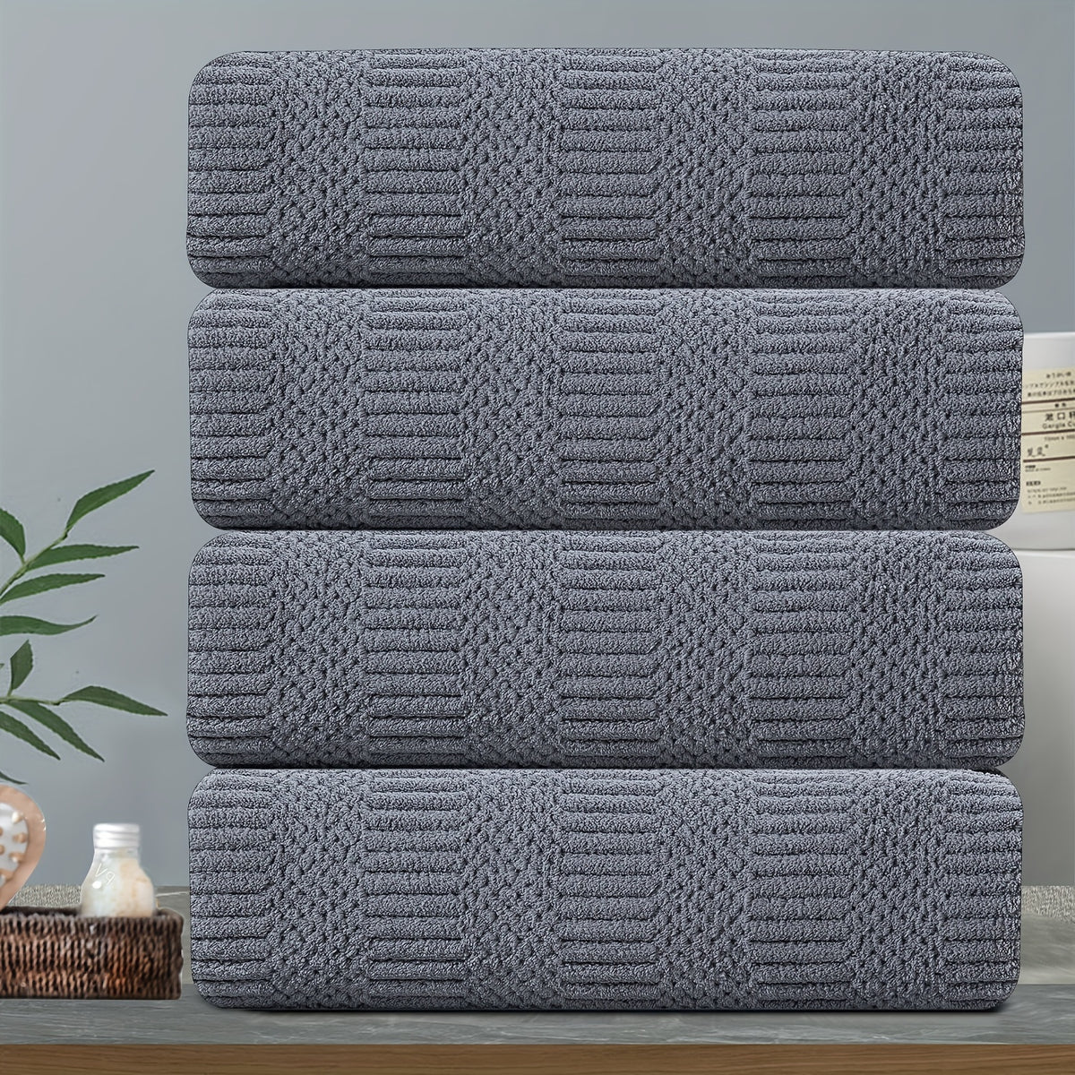 Oversized Bath Towels Set, Extra Large Towel Microfiber Soft XL Bath Sheet Super Absorbent Bathroom Towels Set Quick Dry Plus Size Shower Towels for Family Hotel, Wash Cloths