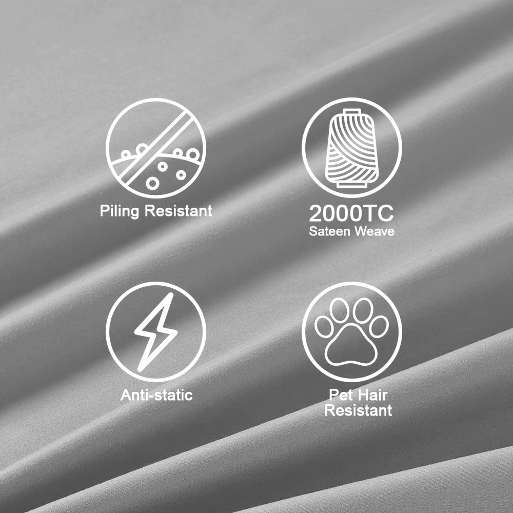 Extra Deep Pocket Queen Size Sheets Set - Hotel Luxury 2000 Thread Count Sheets & Pillowcases - Adults&Chi Bedding Set Up to 20inch Mattress - Bed Sheets 14-20inch Deep Pockets - 4pcs