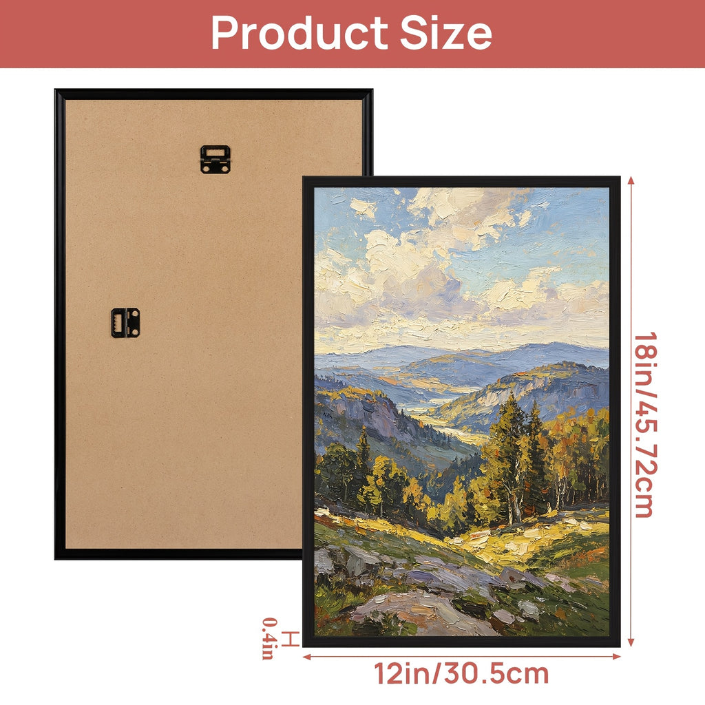 [3 Pack Black Frame] 3 Pack 12 Inchx18 Inch Frame Black, Poster Frames 12 Inch X 18 Inch for Horizontal Or Vertical Wall Mounting - Slide-In Photo Frame Strips, Scratch-Proof Wall Gallery Photo Frame