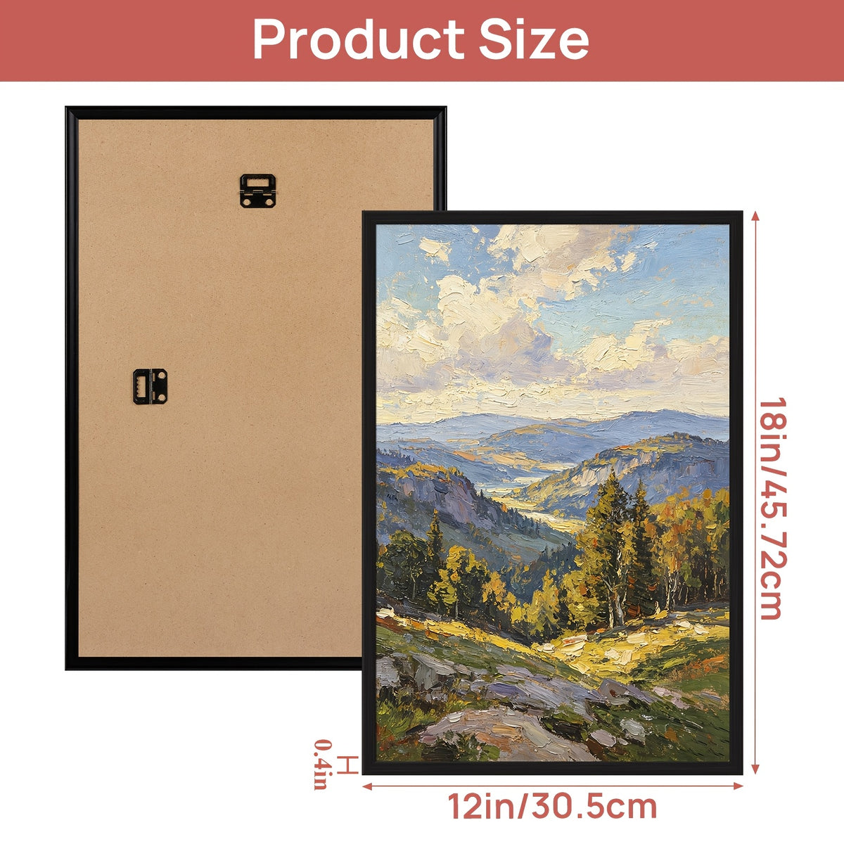 [3 Pack Black Frame] 3 Pack 12 Inchx18 Inch Frame Black, Poster Frames 12 Inch X 18 Inch for Horizontal Or Vertical Wall Mounting - Slide-In Photo Frame Strips, Scratch-Proof Wall Gallery Photo Frame