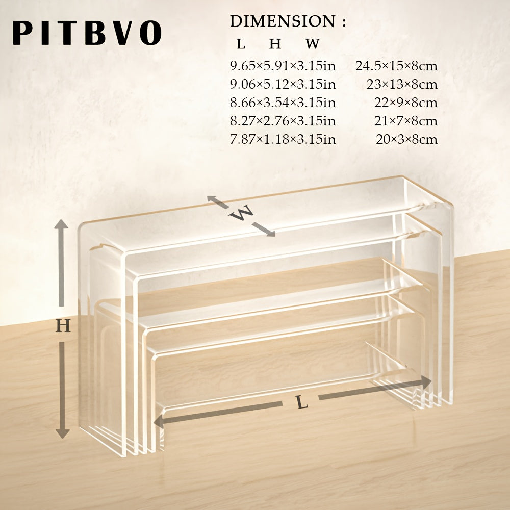 10/20pcs of PITBVO Acrylic Display Risers in Various Sizes, Transparent Acrylic Stands for Showcasing Funko Pop Figures, Cupcakes, Jewelry, Perfumes, And More (Large Size)