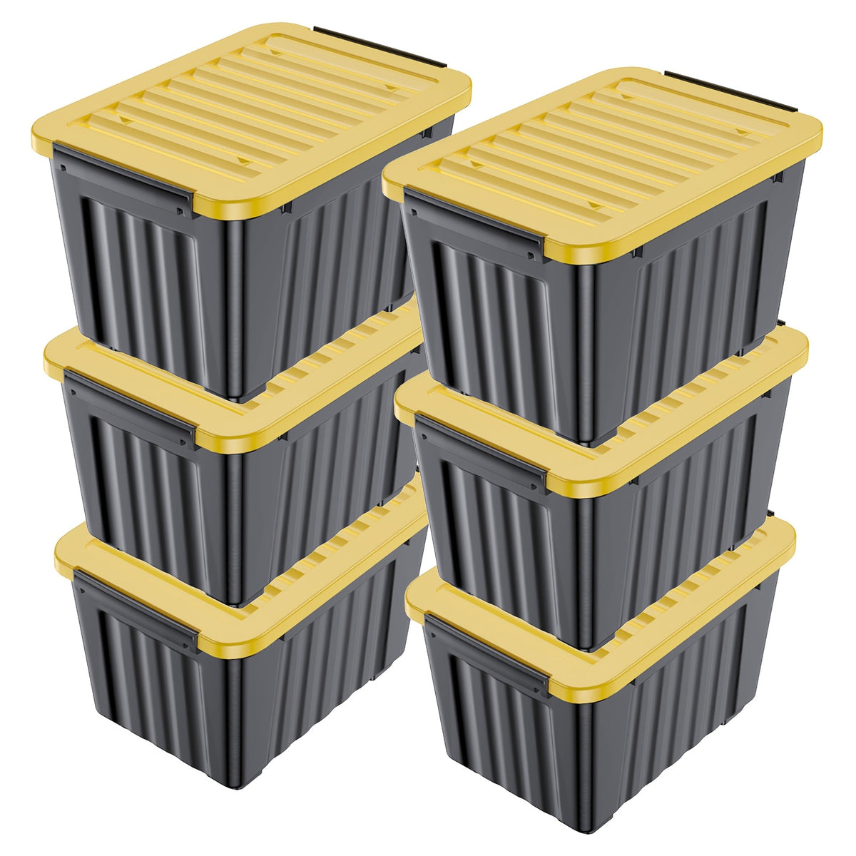 4/6 Pack of Storage Boxes with Lids And Wheels, 72 And 97 Quarts Capacity, Ideal for Storing Various Household Items, Stackable, Available in Three Colors