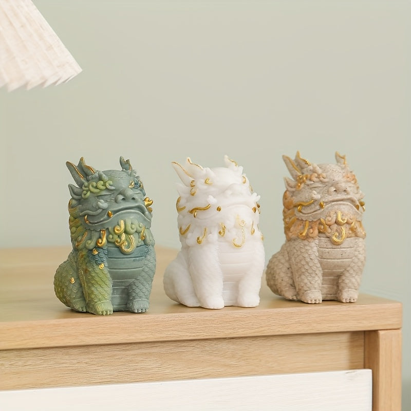 1pc of Pixiu Statue Symbolizing Wealth And Blessings - Designed As a Mythical Creature, Made from Stone with Detailed Golden Floral Designs, Perfect for Decorating Your for home Or Office, And an Excellent Gift for Living Room Or Cabinet Display