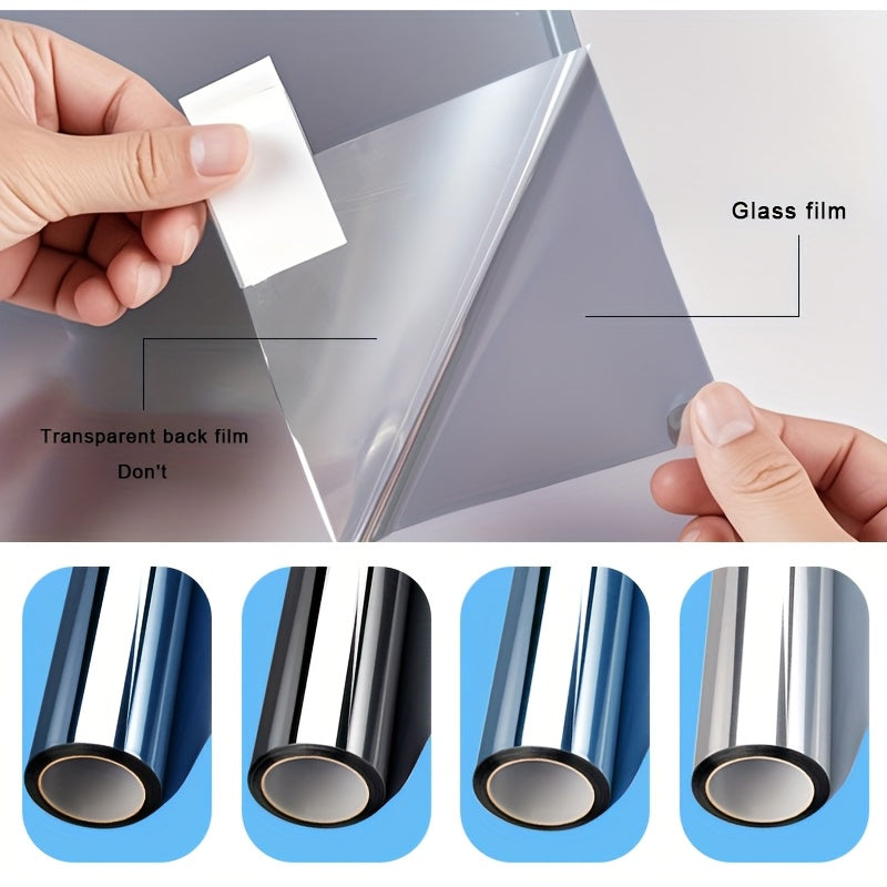 20, 47x125, 98 Inch One-Way Privacy Insulation Sun Film - Static Cling Adhesive, One-Sided Mirror Surface, Thermal Insulation & Glare Reduction for Office Windows, Kitchen Balcony, Home Bedroom, Office Window Privacy | Modern Window Decor | Easy Installat