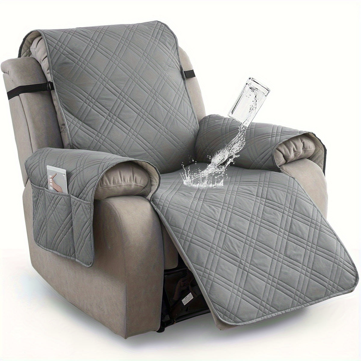 1pc 100% Waterproof Recliner Chair Cover, Non Slip Recliner Covers for Recliner Chair with Pocket, Pet Scratch-Resistant Sofa Slipcover, Washable Furniture Protector, Easy to Install for Living Room, Bedroom, And Study, Halloween Home Decorations