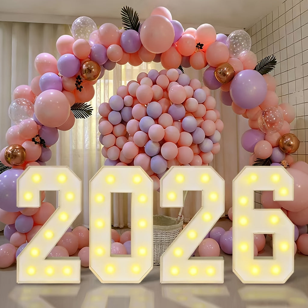 3ft Marquee Numbers 0-9 with Mosaic Frame, Decorative Light-Up Numbers with White Foam Cardboard, Lighted Holiday Displays Mosaic Number for Balloons Number Wedding Birthday Anniversary Party Decor,halloween/christmas decor