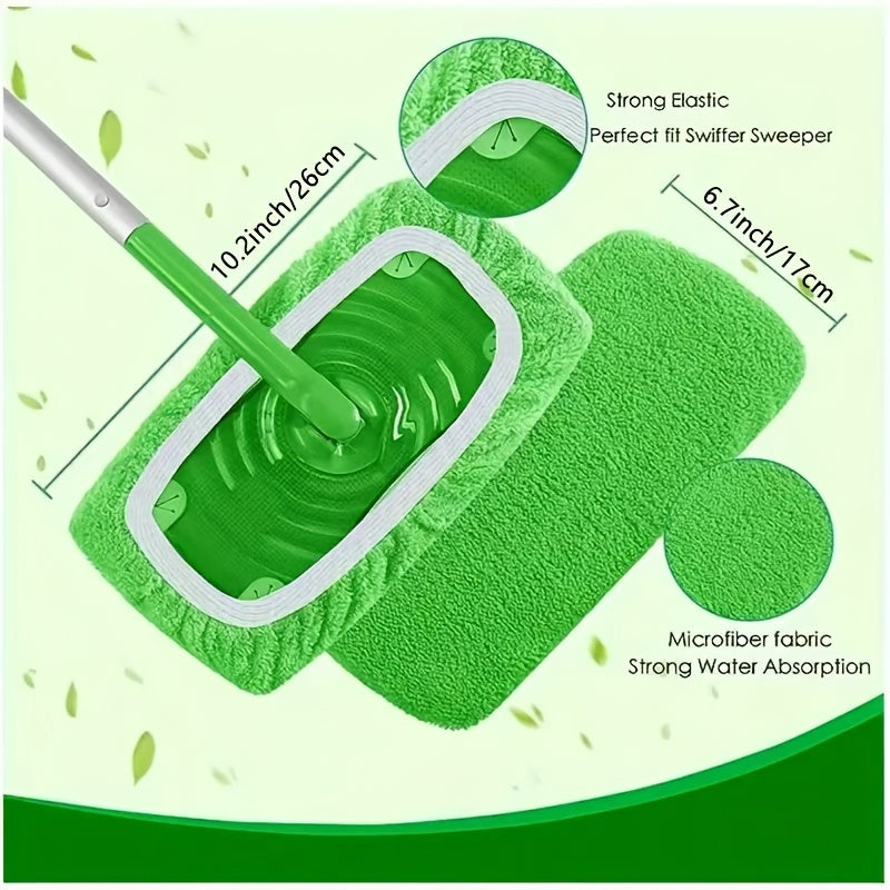 15Pack Reusable Microfiber Mop Pads for Swiffer Sweeper Mop(9.84inch-11.02inch) - Dry Sweeping Cloths & Wet Mopping Cloths for Household Cleaning - Washable Wet Pads for Mopping Floors(Mop Is Not Included)