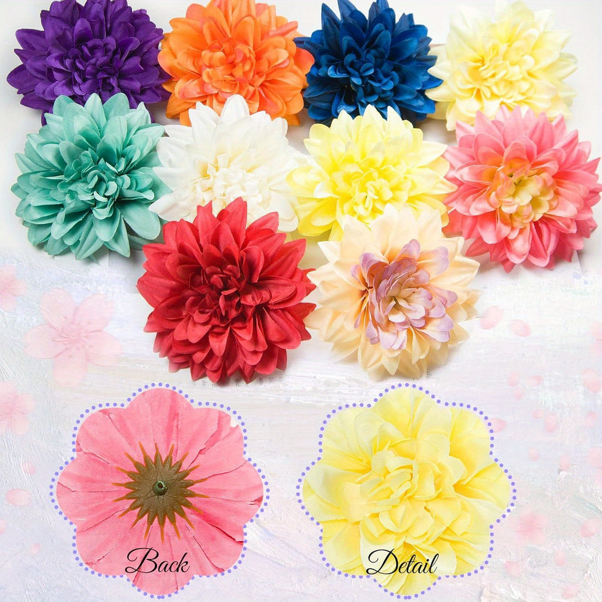 15pcs Bulk Realistic Large 3.5 Inch White Silk Dahlia Flowers Heads - Artificial Dahlia Bouquets for Wedding, Party,, DIY Crafts, Centerpieces - Faux Flower Heads for arrangements