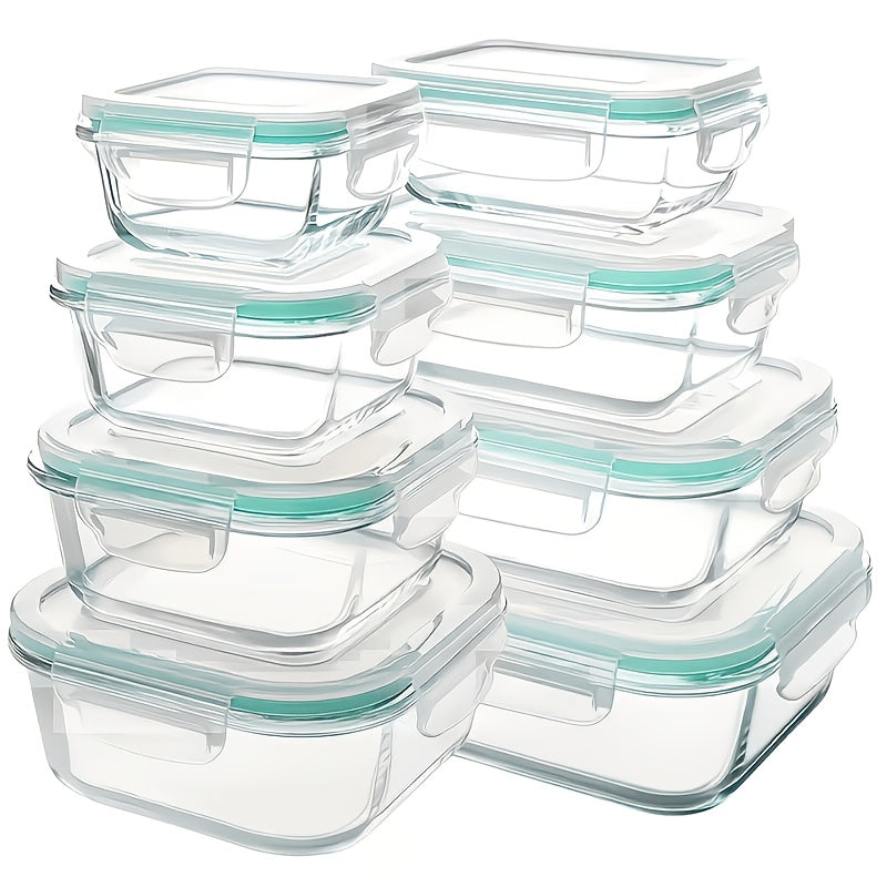24/16pcs (12/8 Lids+12/8 Containers) Sealed Glass Food Storage Container, Outdoor Picnic, Lunch Box, Microwave, Oven, Perfect For Salads, Fruits, Vegetables, And Sandwiches, Lunch Box | Sealed Storage | Durable Glass, Food Storage Container
