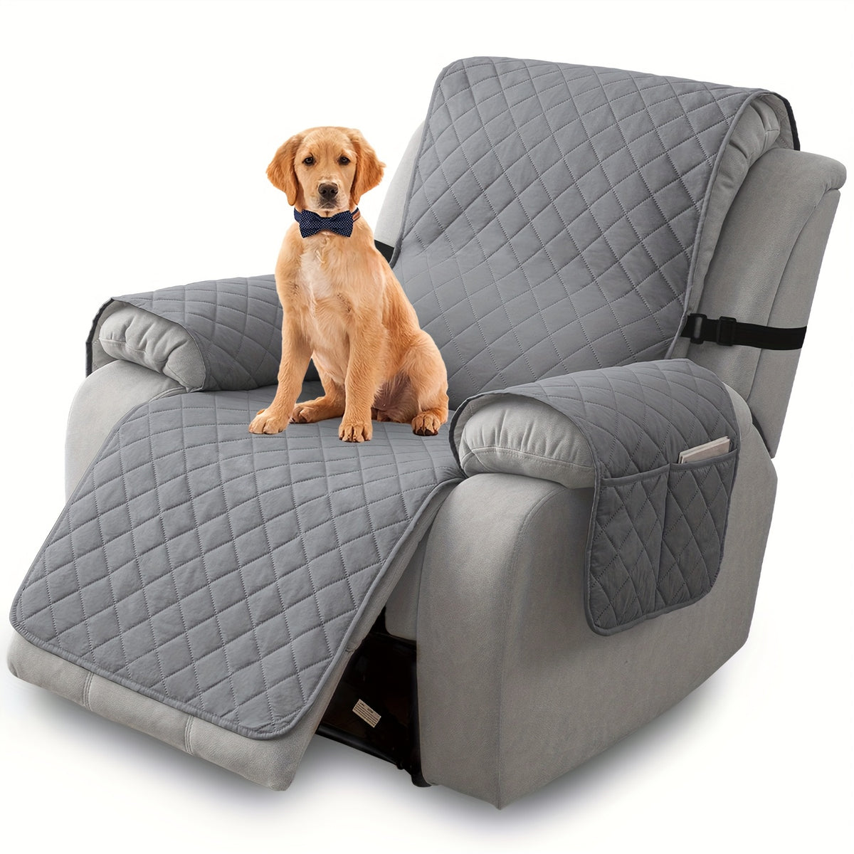 1pc 100% Non-Slip Recliner Chair Cover Sofa Slipcover, Pet Cover for Large Recliner with Elastic Straps, Washable Chair Seat Cover Recliner Chair Furniture Protector, Perfect for Indoor And Outdoor, Halloween, Christmas, Home Decoration